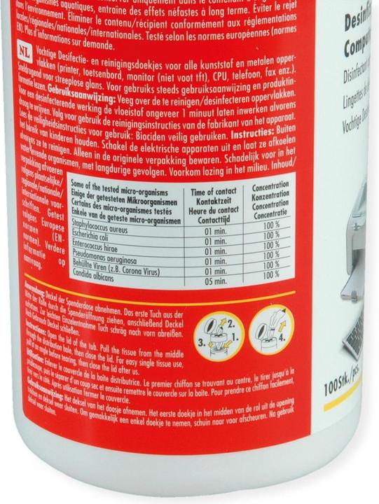 Actual product image Roline Disinfecting computer cleaning wipes (100 x)