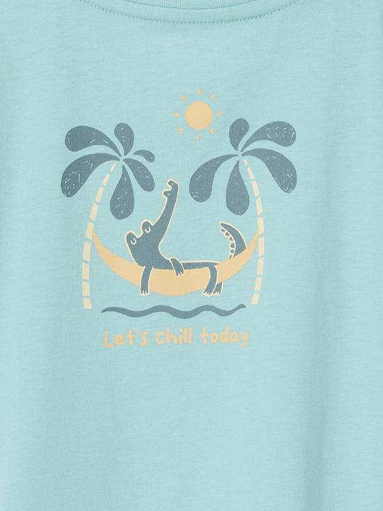 Produktbild Vertbaudet Bio-Kollektion: Baby T-Shirt mit Print hinten und Verschluss an der Schulter (80)