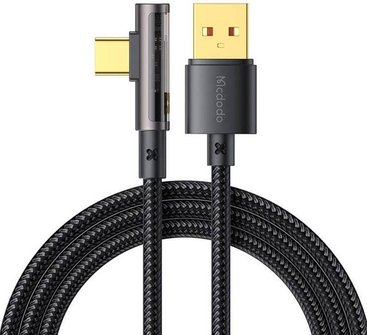 Mcdodo CA-3380 Câble USB vers USB-C Prism 90 degrés, 6A, 1.2m (noir) (1.20 m, 100 W)
