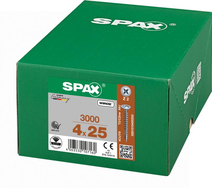 Produktbild Spax Rückwandschrauben PZ2 4,0x25 mm (1000 Schrauben pro Stück)