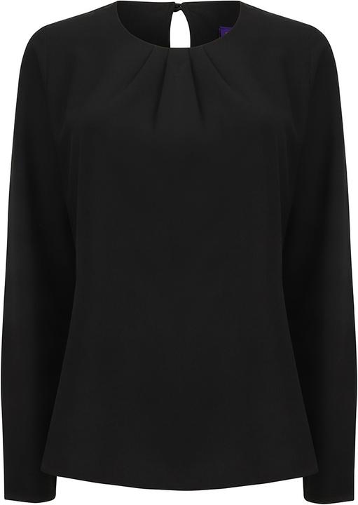 Produktbild Henbury Falten Front Langarm Bluse (L)