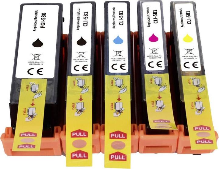 Actual product image Renkforce Ink combination pack replaces Canon PGI-580 PGBK + CLI-581 BKCMY (2078C005) (M, FC, C, Y)