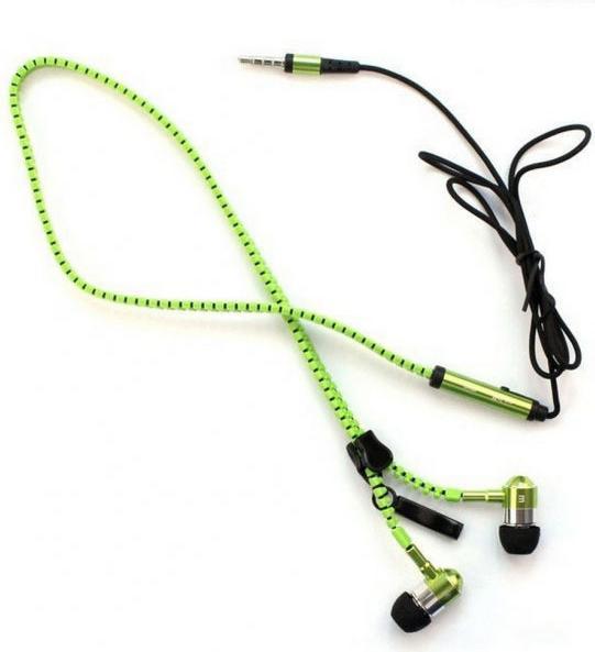 Produktbild Hermex In Ear ZIPPER Headset mit Fernbedienung GRÜN für alle Android Smartphones (Kabelgebunden)