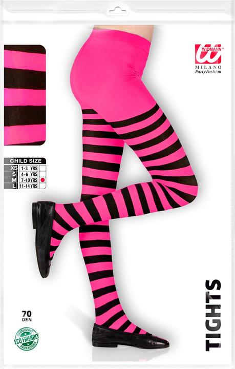 Actual product image Widmann Children's tights black-pink striped (1, 2, 3)