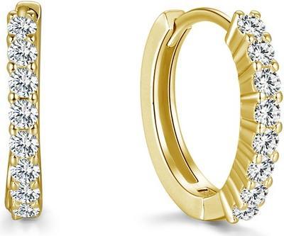 Beneto Gold plated round silver earrings AGU1152-GOLD (L)