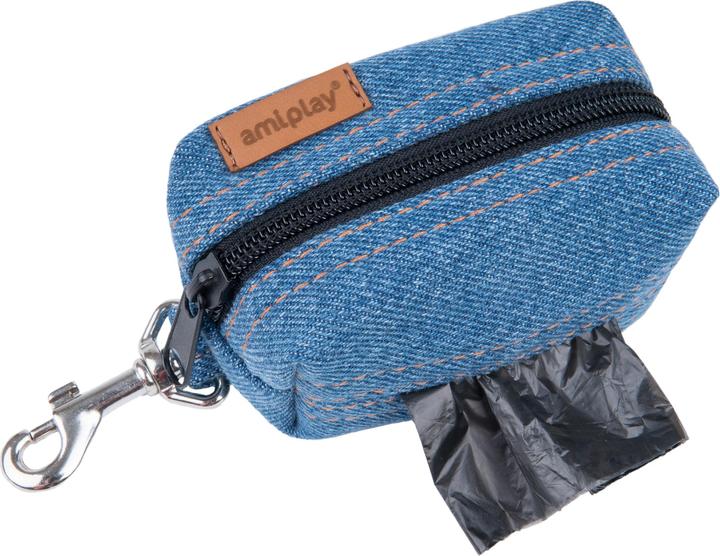 Image du produit amiplay Distributeur de sachets Denim, 9 x 5 x 4 cm (Chien, Général)