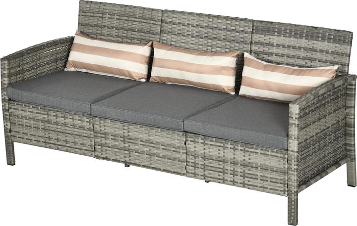 Produktbild Outsunny Rattan Loungesofa als 3-Sitzer