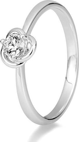 Breuning RING - Rosen-Fassung mit Brillant (52, 585/14 K Gold)