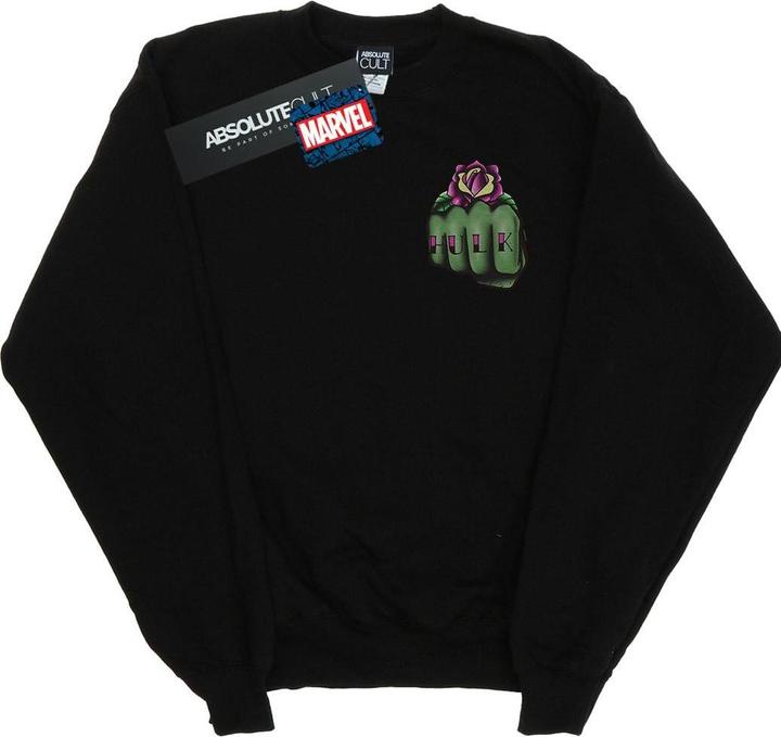 Hulk Tattoo Fist Breast Print Sweatshirt (S)