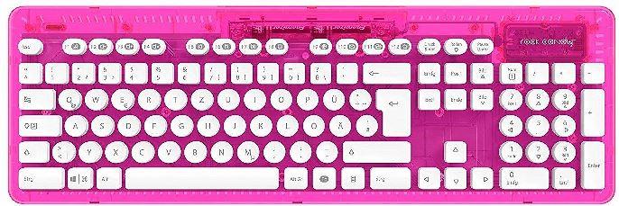 Actual product image Ultramedia Rock Candy Wireless Keyboard pink waterproof IP67, plug&play, PC/Mac (DE, Wireless)