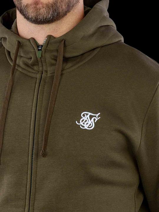 Immagine prodotto Siksilk Felpa con cappuccio Khaki Essential Zip Through Funnel Hoodie (XS)