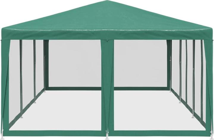 Produktbild VidaXL Partyzelt Pavillon Festzelt mit 10 Mesh-Seitenteilen Grün 6x4m HDPE (600 cm, 400 cm)