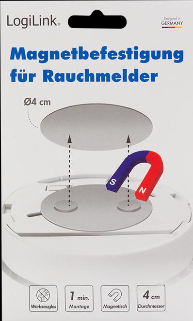 Actual product image LogiLink Smoke detector mounting set Ø4 cm, magnetic