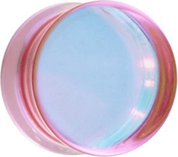 Star Piercing Flared Plug Spiegel pink aus Glas (ohne Messing, Glas)