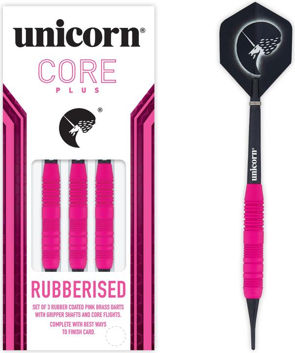 Actual product image Unicorn Core Plus Rubberised Pink Brass Soft Darts 1 set (19 g)
