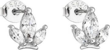 Evolution Group Stylish silver earrings with clear zircons 11110.1 (L)