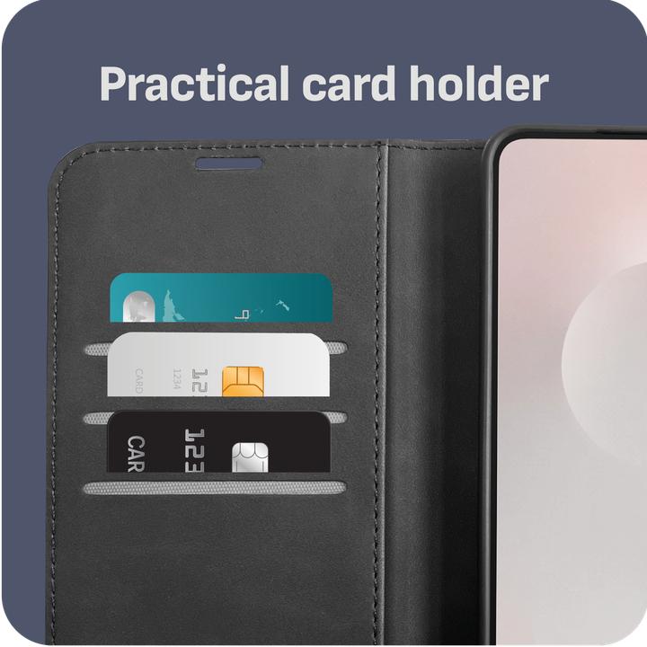 Actual product image Cazy Premium-Geldbörsen-Etui, Magnetisches Geldbörsen-Etui, Kartenfächer, Ständer (Samsung Galaxy S25 Edge)
