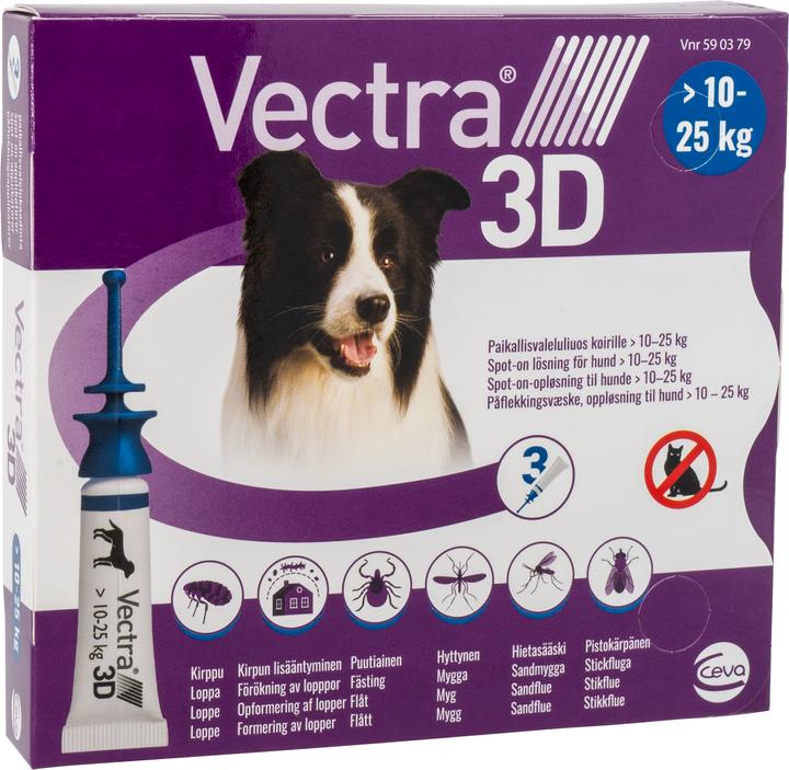 Produktbild Vectura Vectra 3D - Spot-on-solution (dogs) 10-25 kg 3pk - (590379) (Hund)
