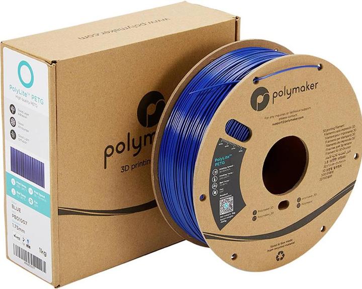 Produktbild Polymaker PB01020 PolyLite Filament PETG hitzebeständig, hohe Zugfestigkeit 2.85 (PETG, 2.85 mm, 1000 g, Blau)