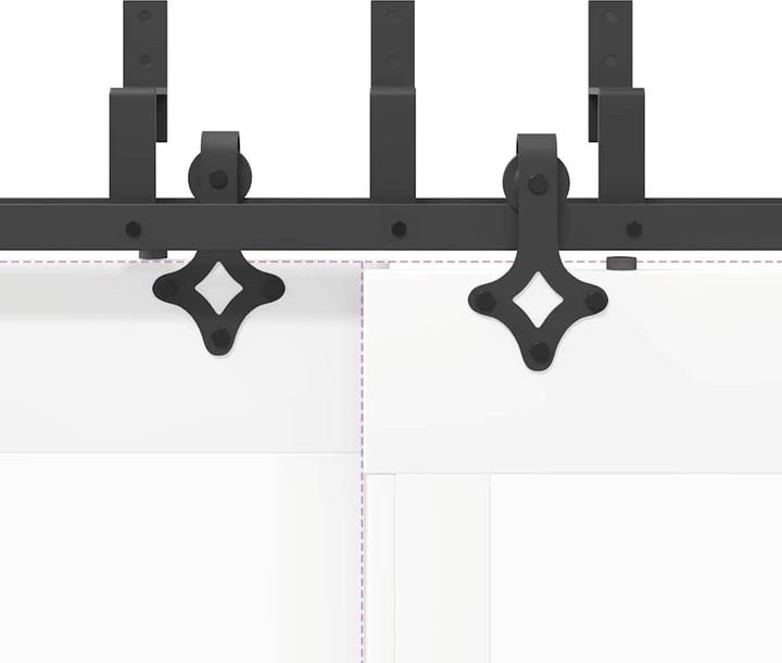 Actual product image VidaXL Sliding door fitting set 152.5 cm steel black Sliding door fitting set