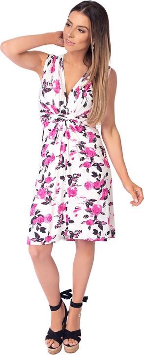 Image du produit Krisp Robe à motif de roses mi-longue sans manches avec noeud sur le devant (34)