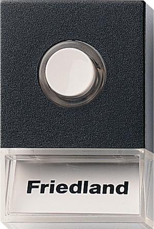 Friedland Klingeltaster Kst sw AP rechteck m.Bel D723