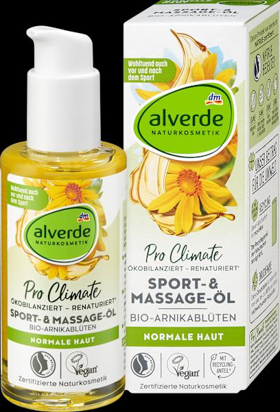 Produktbild dm alverde Sport- Massage-Öl Bio-Arnikablüten (Körperöl, 100 ml)