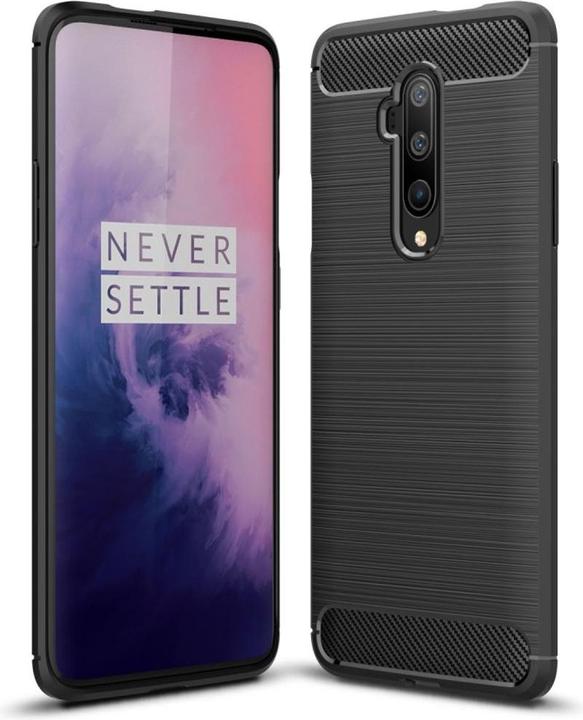 Produktbild König Design Hülle Handy Schutz für OnePlus 7T Pro Case Cover Bumper Carbon Optik Etuis Grau (OnePlus 7T Pro)