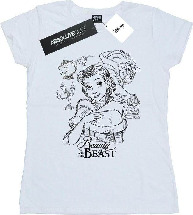 Disney Beauty And The Beast Collage Sketch TShirt (L)