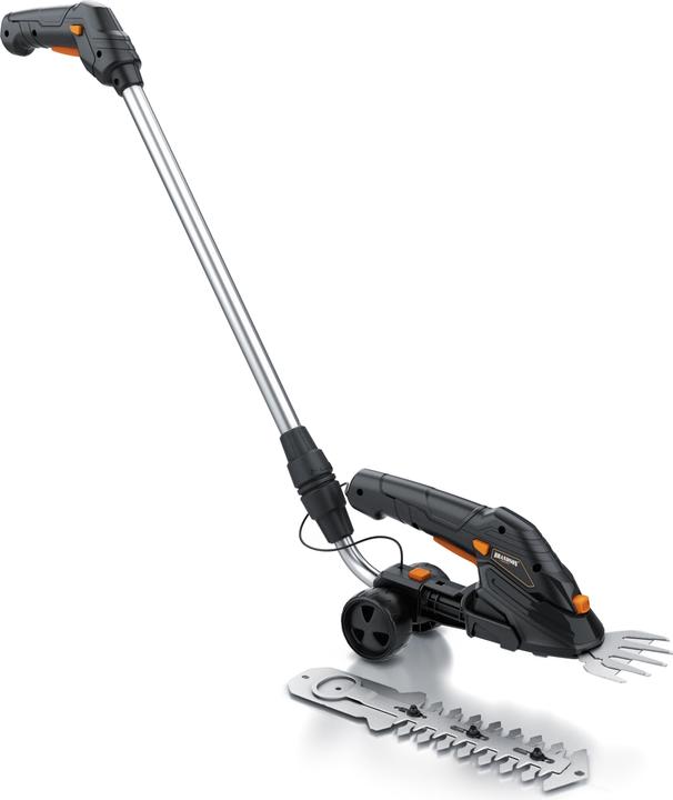 Actual product image Brandson Cordless grass shears, electric garden shrub shears, telescopic pole 90-130 cm with wheels, lawn (Cordless hedgecutters)