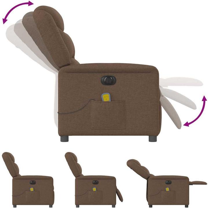 Immagine prodotto VidaXL Sedia da massaggio elettrica in tessuto marrone