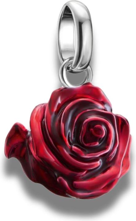 Immagine prodotto Thomas Sabo Charm-Anhänger Rosenblüte rot Connect Silber (Argento)