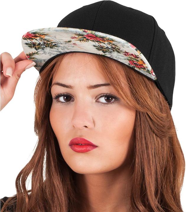 Actual product image Flexfit Snapback cap with floral design (One size)