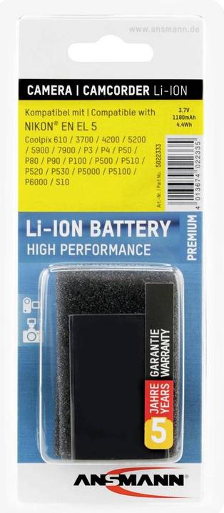 Image du produit Ansmann Nikon EN-EL5 Batterie (Batterie de l'appareil photo)