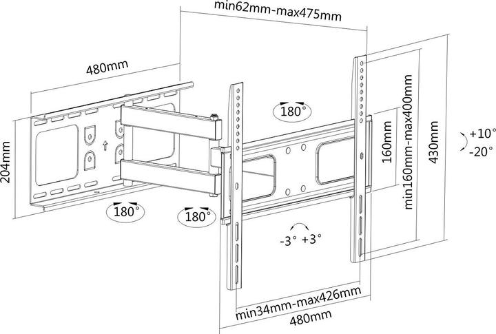 Actual product image PureMounts Pm-Fm30-400 (Wall, 52", 65 kg)