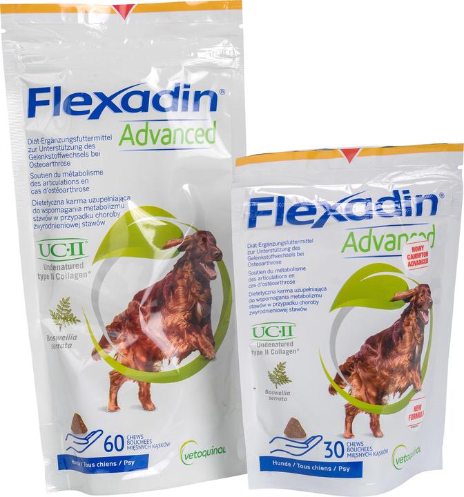 Produktbild Vetoquinol Flexadin Advanced – Snacks für Hunde – 60 Tabletten (Adult, 60 Stk., 180 g)