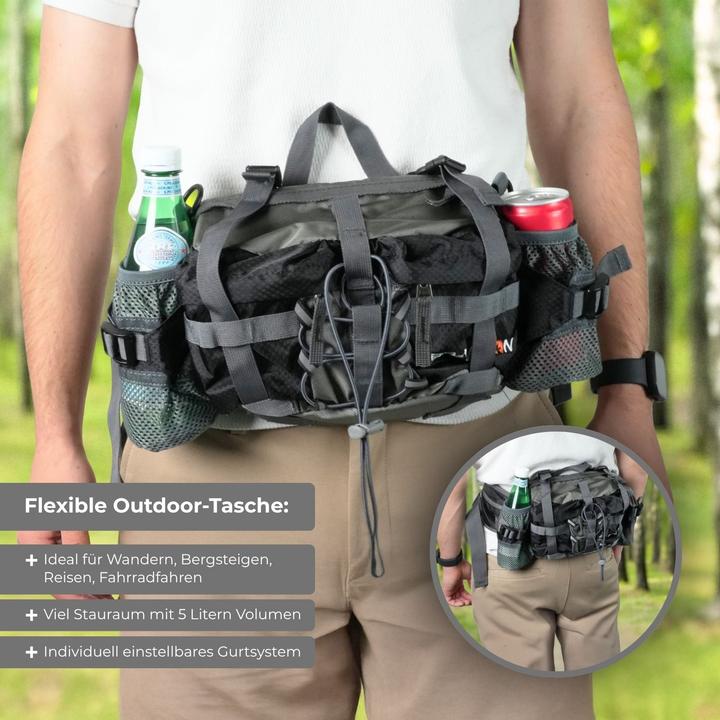 Immagine prodotto Hermex Bauchtasche mit Schultergurten Umhängetasche Schultertasche Hüfttasche