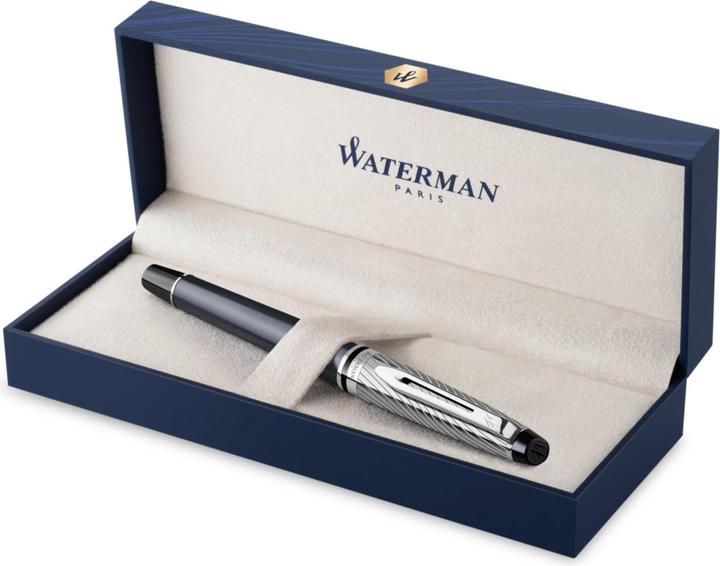 Actual product image Waterman Fountain pen Expert DeLuxe C.C.gr/si Paladiumbesch. F blue (Metallic grey, 1 x)