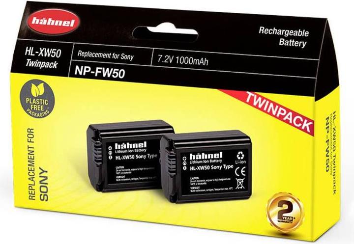 Actual product image Hähnel HL-XW50, 2pcs camera battery replaces original battery NP-FW50 7.2 V 1000 mAh (Camera battery)