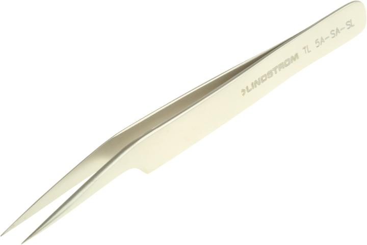 Actual product image Bahco Stainless Steel Tweezers ESD Protected Acid Resistant, Curved Tip, Fine, 115 mm