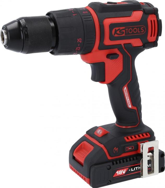 Productafbeelding KS Tools eMONSTER borstelloze accu klopboormachine en schroevendraaierset, 4-delig | 18 volt, 2 accu's en (Oplaadbare batterij)