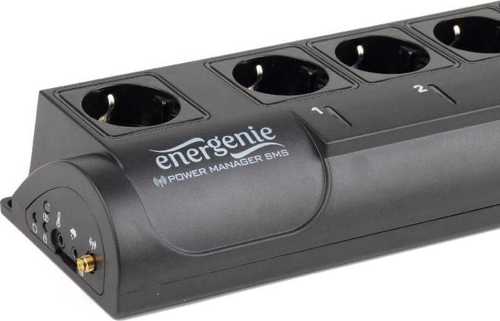 Produktbild Energenie EG-SMS - 4 AC-Ausgänge - Typ F - 220-230 V - 50 - 60 Hz - 10 A - Schwarz (6 x, CEE 7/3, 1.80 m)