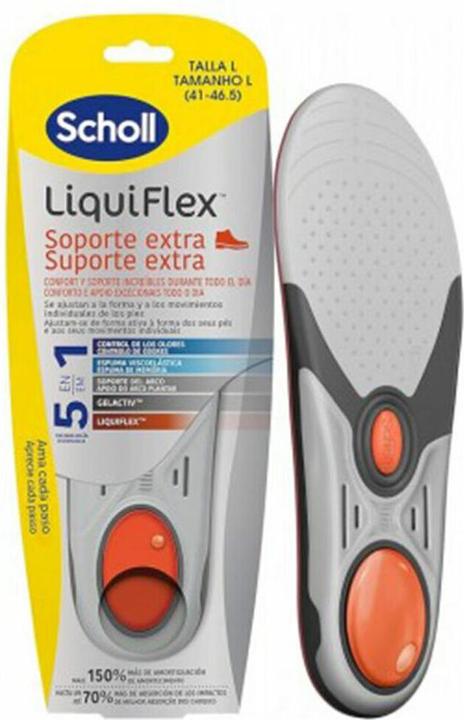 Actual product image Scholl LiquiFlex Insoles Reinforced Support Men's Footwear Size 7-11.5 Memory Foam Arch Support