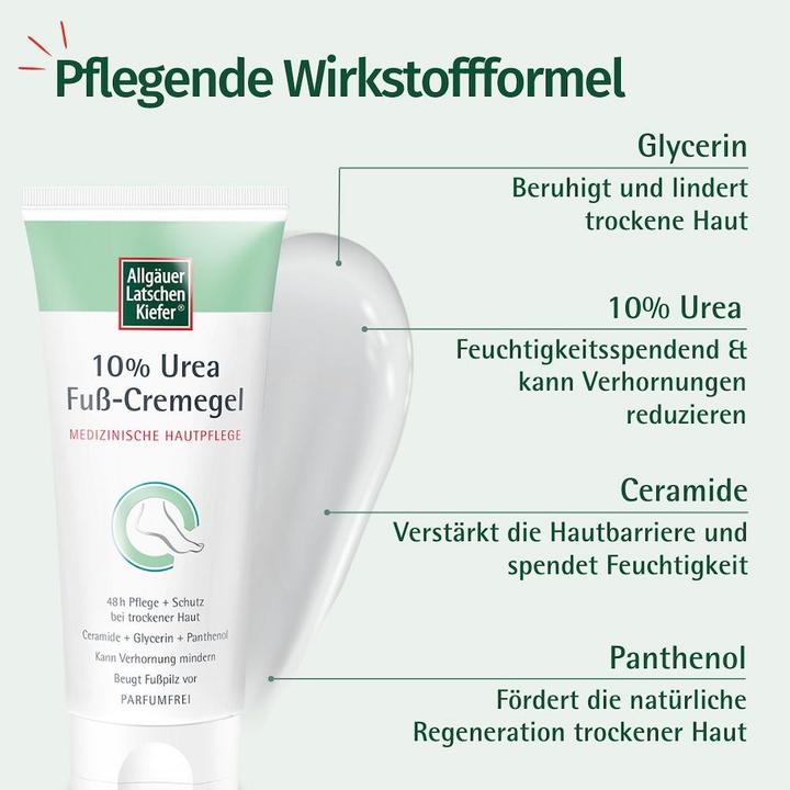 Produktbild Dr. Theiss ALLGÄUER LATSCHENKIEFER 10% Urea Fuss Cremegel, 100 ml Creme (Fussbad, 100 ml)