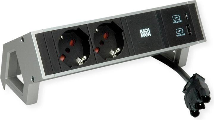 Image du produit Bachmann DESK2 2xP40 1xUSB A/C 22W 0,2m GST18 INOX (2 x, TPS18, 0.20 m)