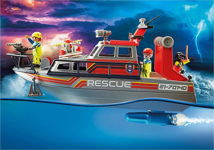 Actual product image Playmobil Distress at sea: firefighting operation with rescue cruiser (70140, Playmobil City Life)