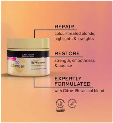 Image du produit John Frieda Sheer Blonde Go Blonder Masque réparateur intensif 250ml (250 ml)