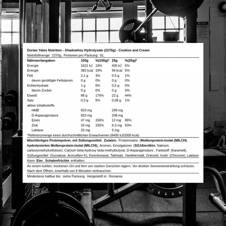 Actual product image DY Nutrition Shadowhey Hydrolysate (Cookies & Cream, 1 pcs., 2270 g)
