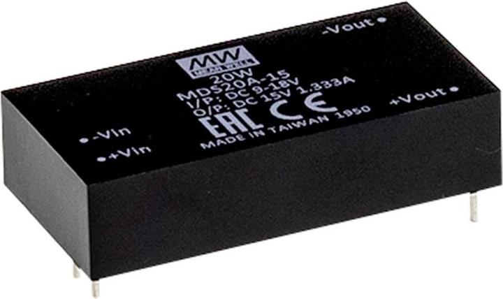 Produktbild MeanWell MDS20A-12 DC/DC-Wandler 12 V 12 1.67 A 20 W Anzahl Ausgänge 1 x