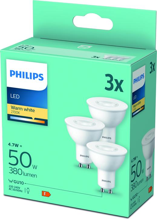 Produktbild Philips LED Lampe (GU10, 4.70 W, 380 lm, 3 x, F)